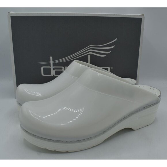 Dankso Womens EU 39 US 8.5-9 Sonja White Translucent Slip On Clogs Shoes - Picture 1 of 15